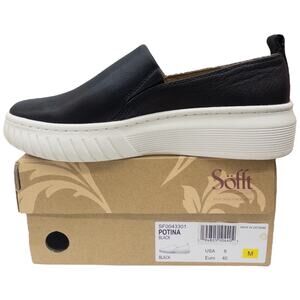 Sofft Potina Platform Slip On Sneakers Loafers Black White Women's Size  9